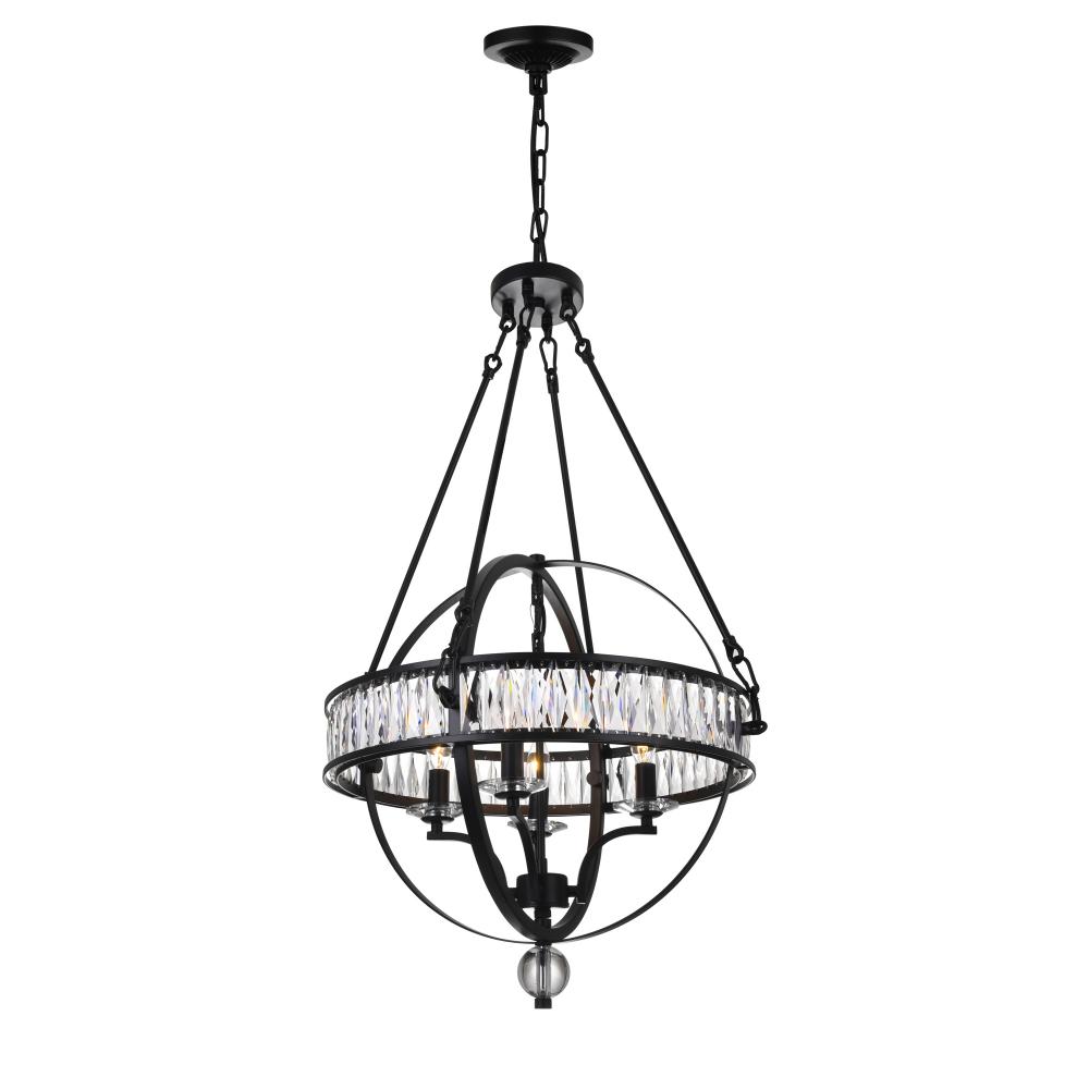 Arkansas 4 Light Chandelier With Black Finish