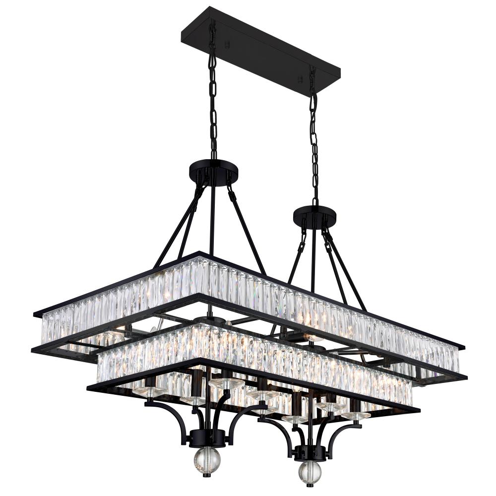 Shalia 16 Light Island Chandelier With Black Finish