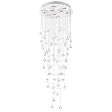 CWI Lighting 6601C24C(H:47) - Rain Drop 9 Light Flush Mount With Chrome Finish