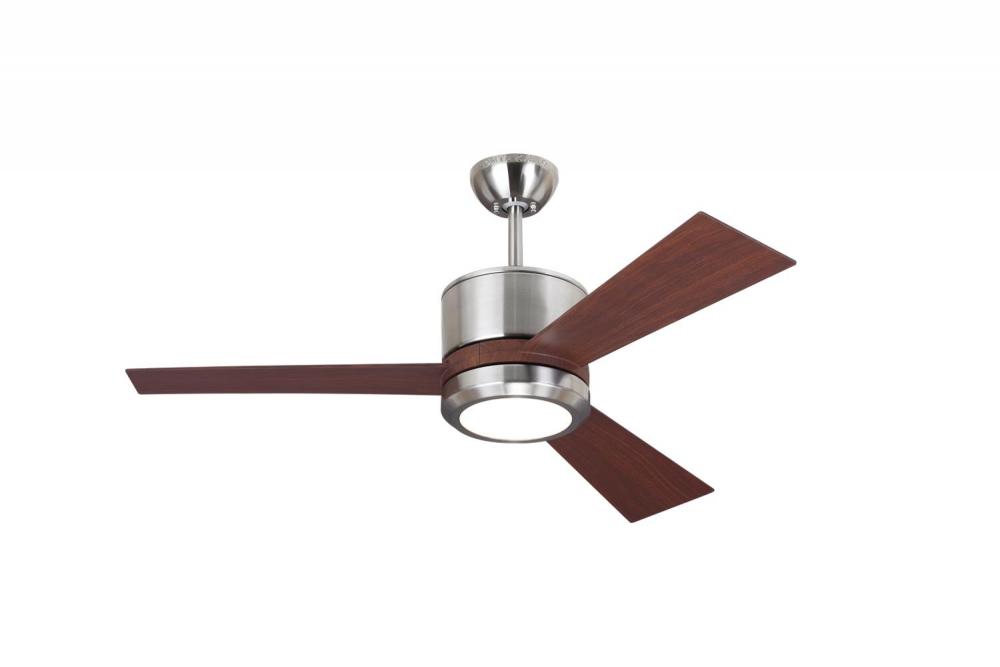 Vision 42 LED - Brushed Steel w Teak Blades