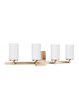  4424604EN3-848 - Alturas contemporary 4-light LED indoor dimmable bath vanity wall sconce in satin brass gold finish