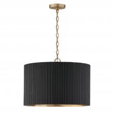 Capital 350741KR - Donovan 3-Light Pendant in Matte Brass and Handcrafted Mango Wood in Black Stain