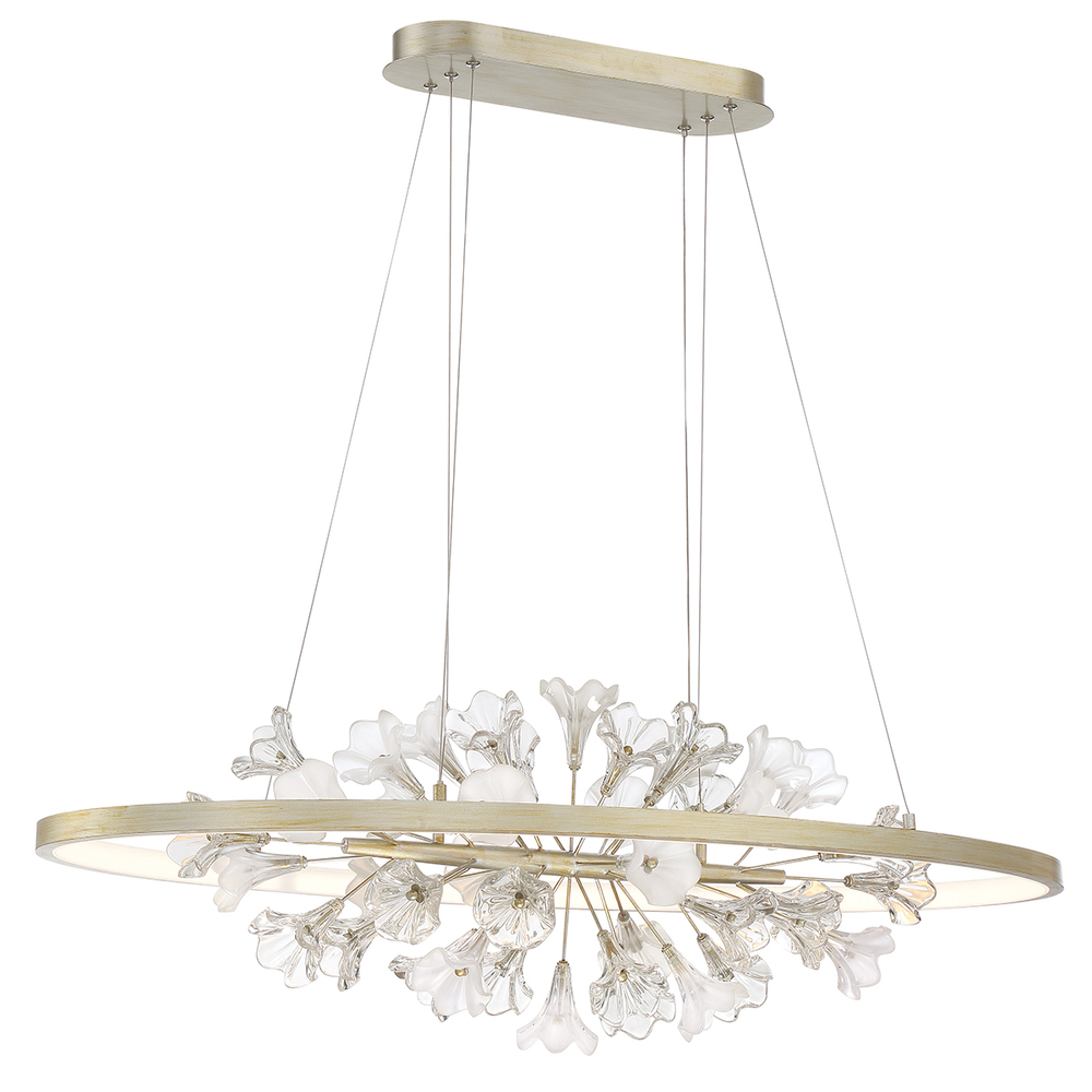 Clayton, Chandelier, LED, Slv/gol