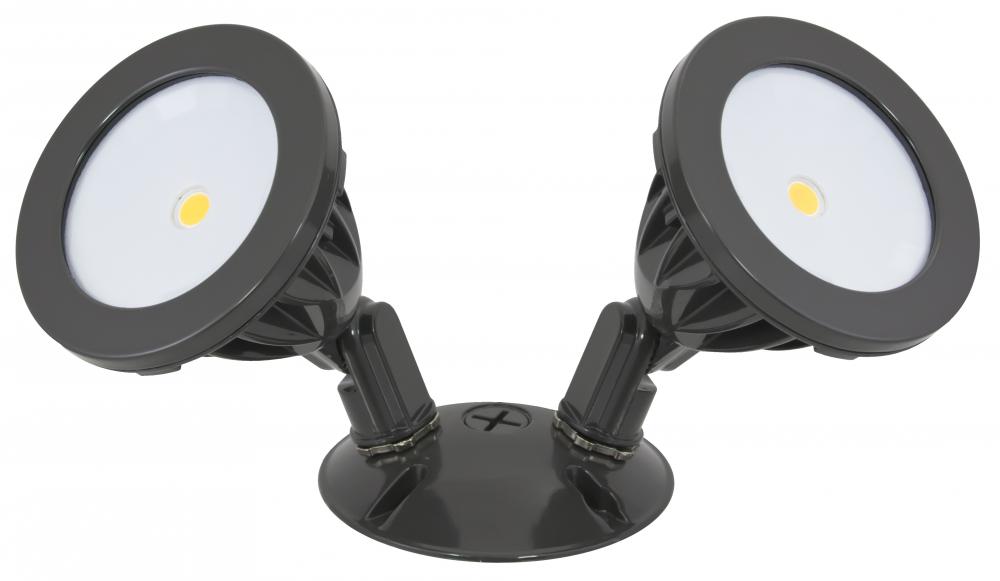 Double Head COB Flood Light, 15.9 Watts, Dark Bronze Finish