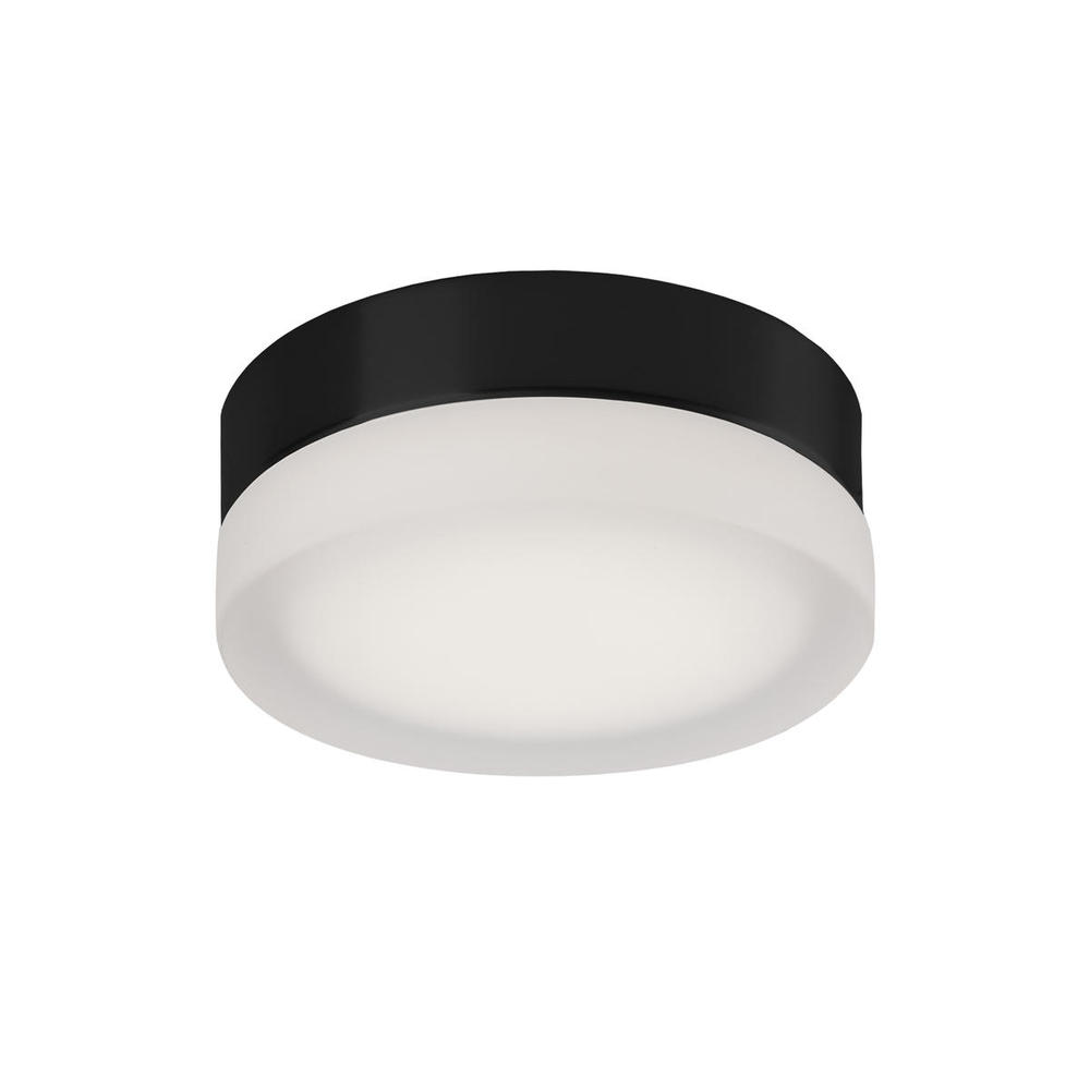 Bedford 6-in Black/Frosted LED Flush Mount