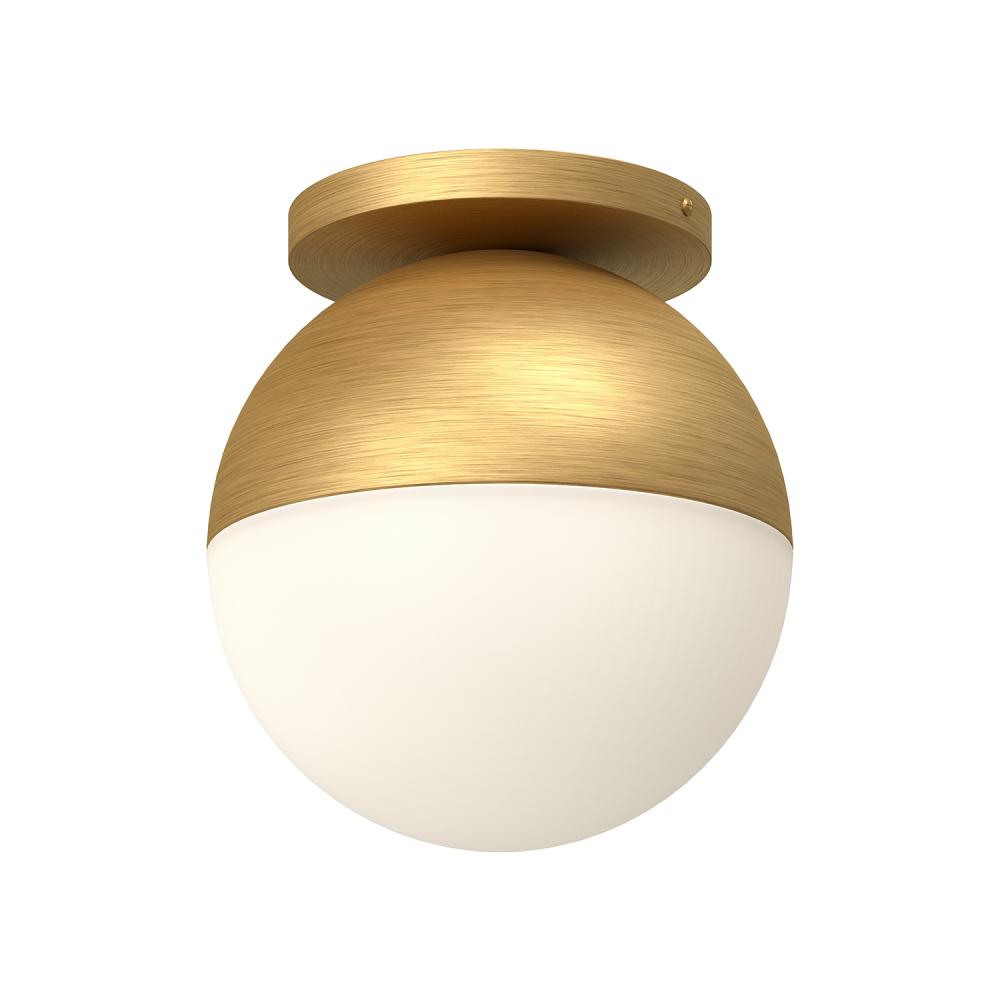 Monae 10-in Brushed Gold/Opal Glass 1 Light Flush Mount