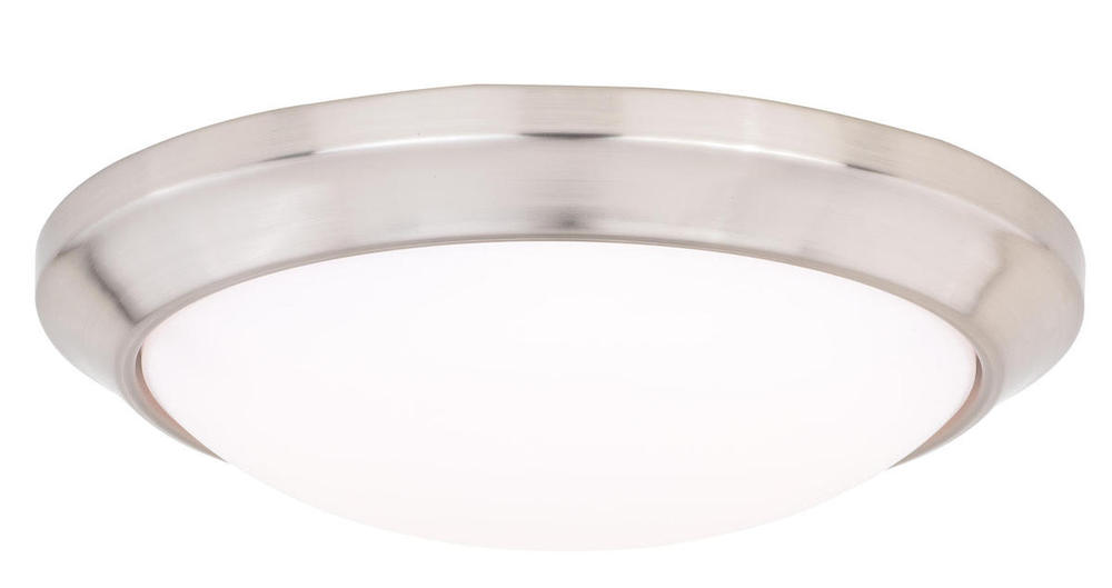 Leo 16" LED Bluetooth Flush Mount Satin Nickel