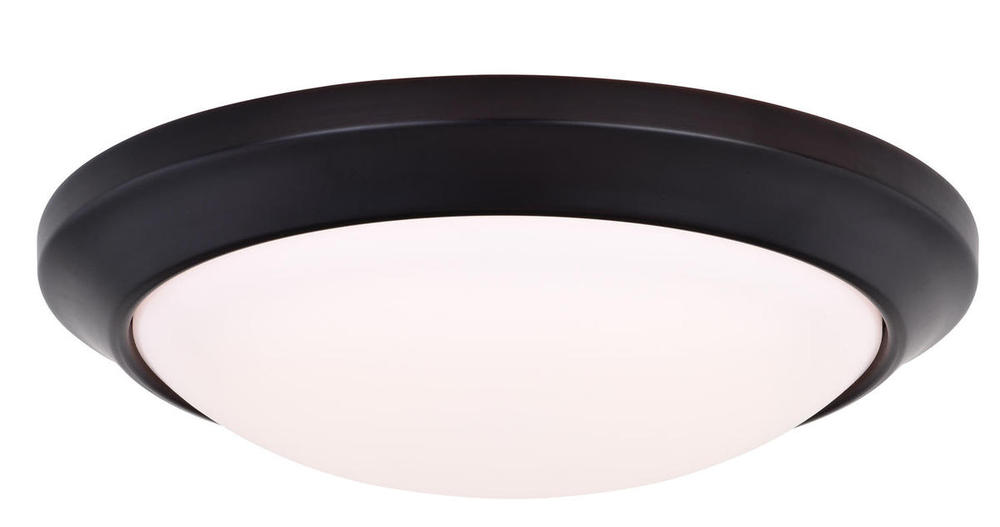 Leo 16" LED Bluetooth Flush Mount Oil Burnished Bronze