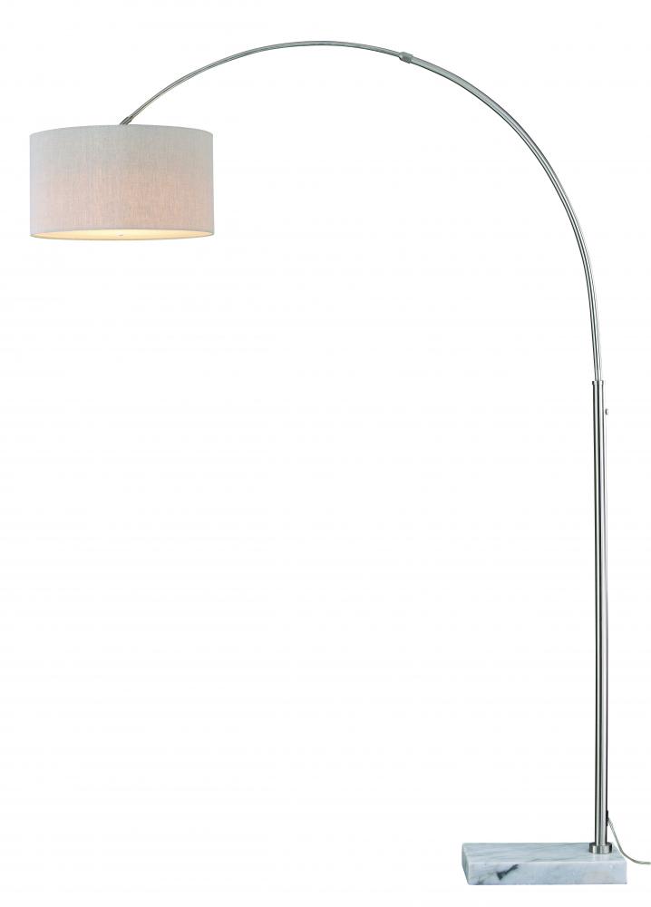 Luna Instalux LED Arc Lamp Satin Nickel