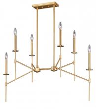 Vaxcel International H0179 - Kedzie 6L Linear Chandelier Natural Brass