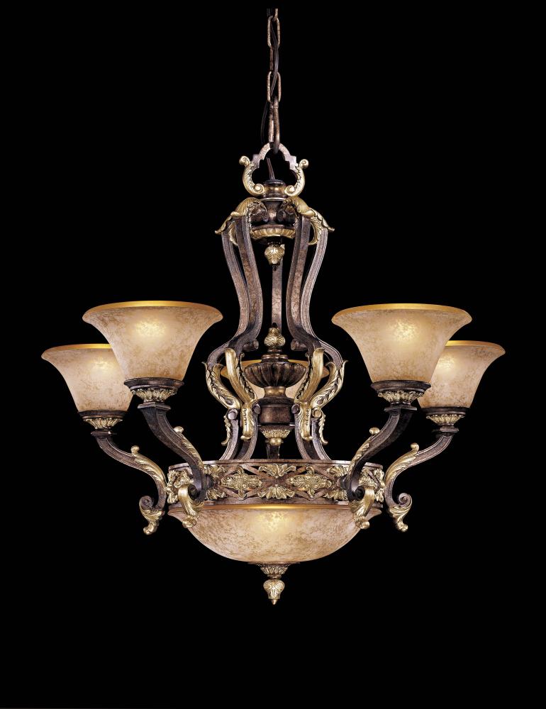 Bronze Iberian Bronze™ W/gold Accents Iberian Bronze W/gold Accents Up Chandelier