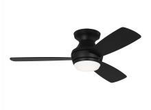  3IKR44MBKD - Ikon 44" Dimmable Integrated LED Indoor Midnight Black Hugger Ceiling Fan with Light Kit