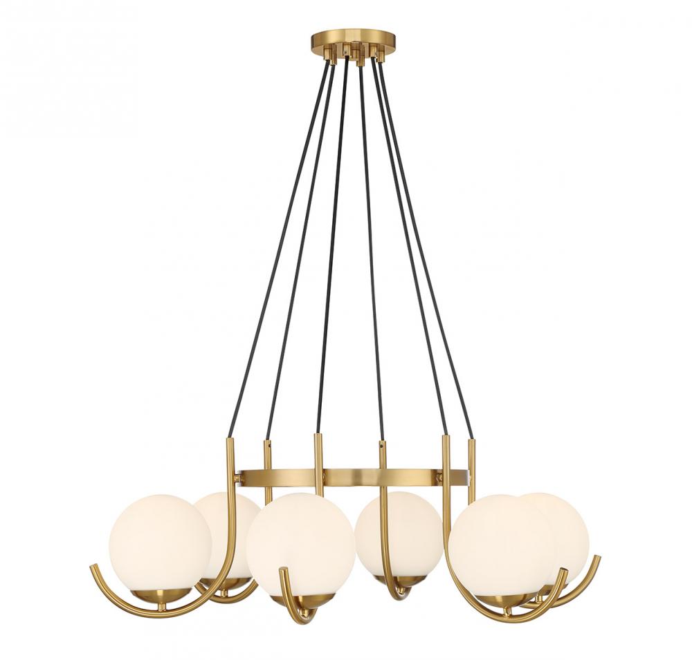 Abella 6-Light Chandelier in Warm Brass