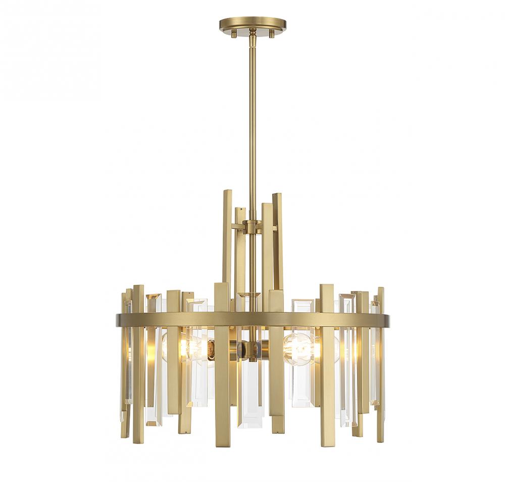 Guillford 4-Light Pendant in Warm Brass