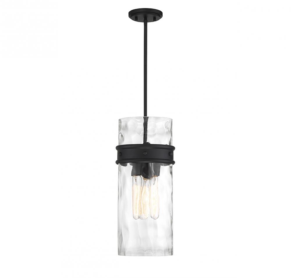 Ashton 3-Light Pendant in Matte Black