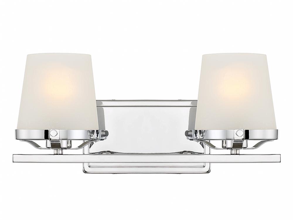 Klein 2-Light Bathroom Vanity Light in Polished Chrome