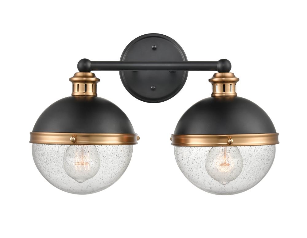 Ellmira 2-Light Vanity Matte Black/ Aged Brass