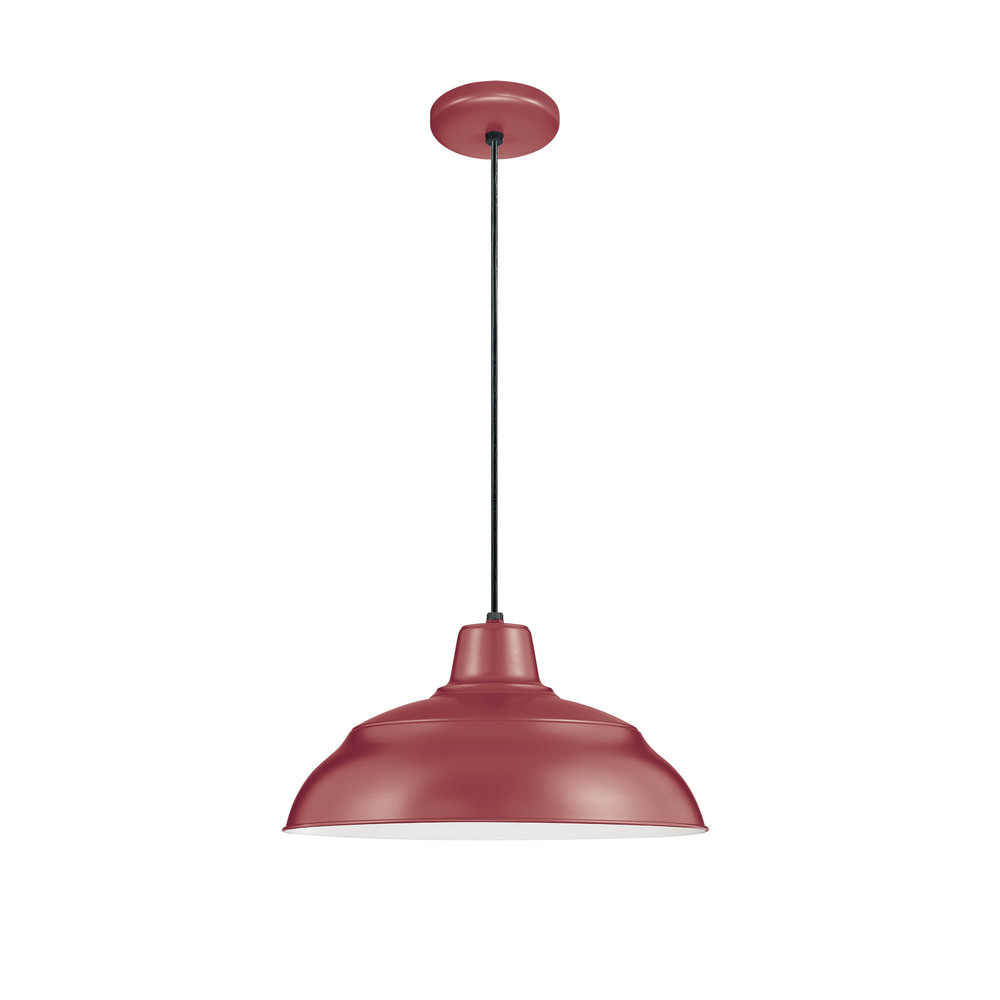 R Series 1-Light Cord Hung Warehouse Satin Red