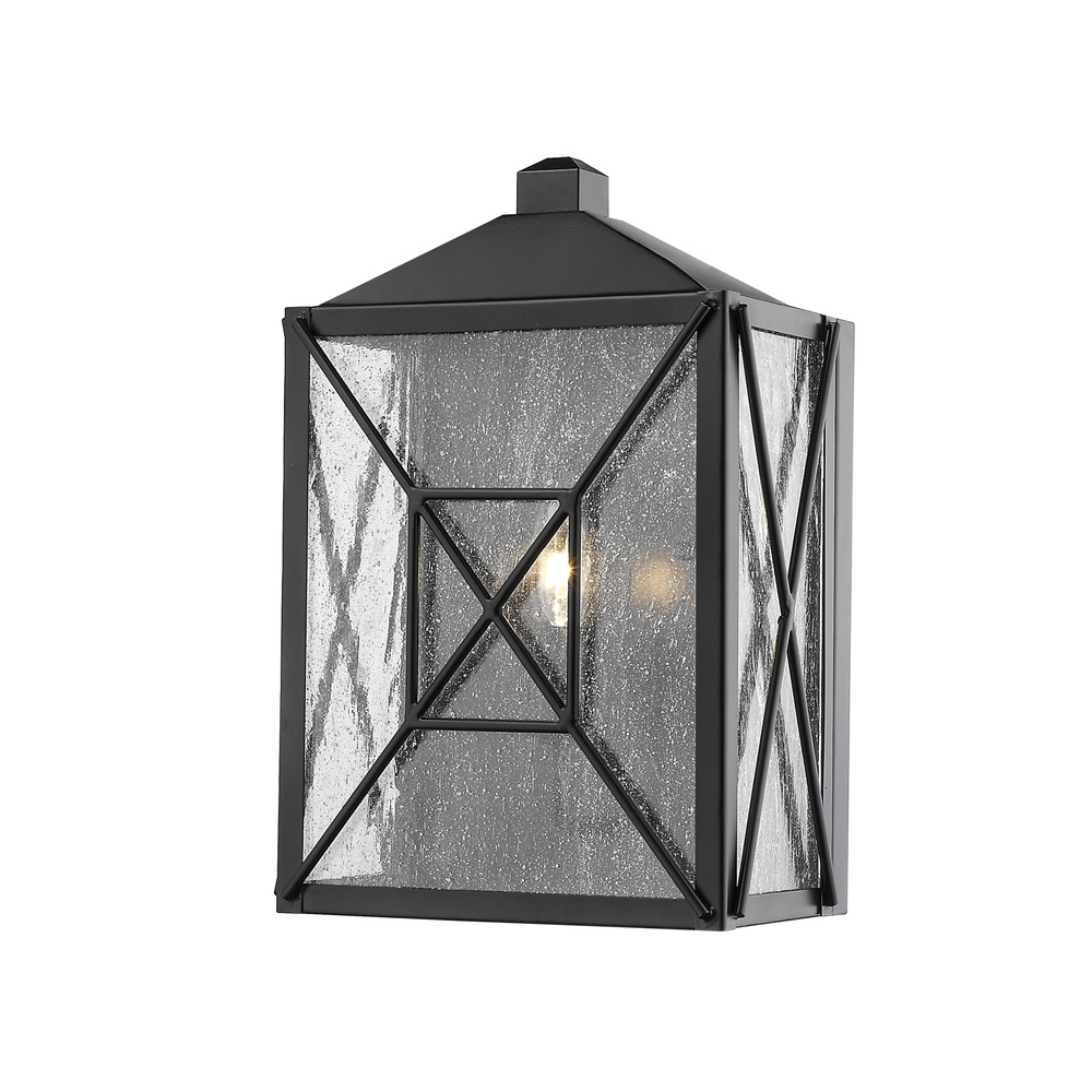 Caswell 1-Light Outdoor Wall Sconce Powder Coated Black