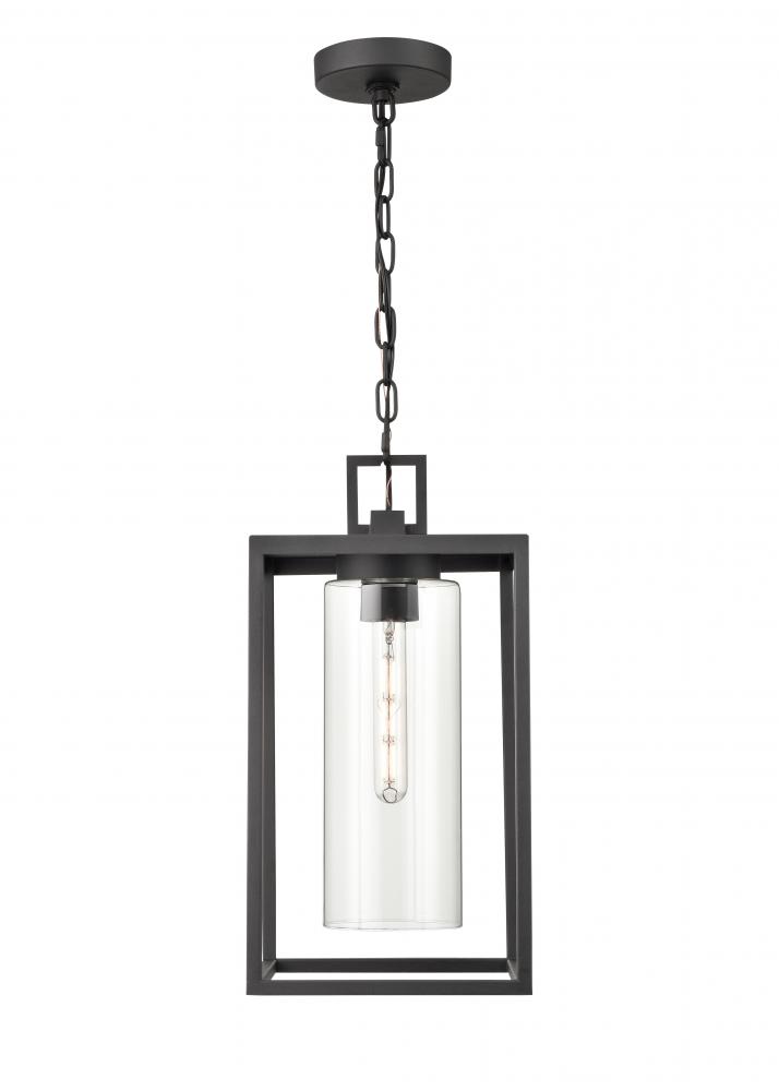 Ellway 1-Light Outdoor Hanging Lantern Textured Black