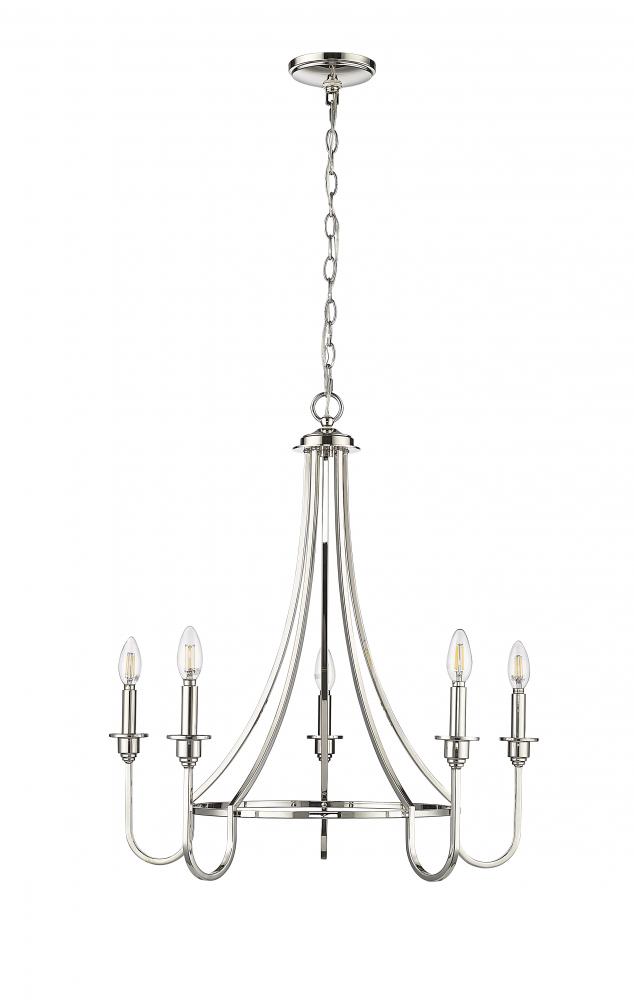 Artemis 5-Light Chandelier Ceiling Light Polished Nickel