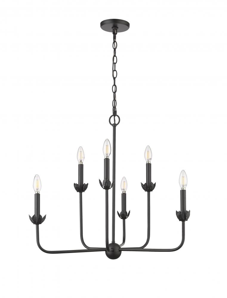 Freesia 6-Light Chandelier Ceiling Light Matte Black