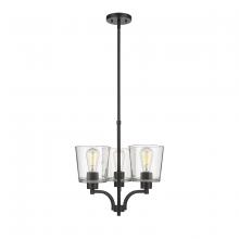 Millennium 497003-MB - Evalon 3-Light Chandelier Ceiling Light Matte Black