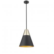 Millennium 9241-MB/MG - Annos 1-Light Pendant light Matte Black Modern Gold