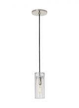 Visual Comfort & Co. Modern Collection SLPD277CN-L - Sean Lavin Horizon 1-light dimmable small accent pendant with polished nickel finish and glass shade