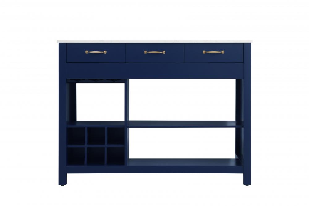 48 inch Kitchen Island in Blue