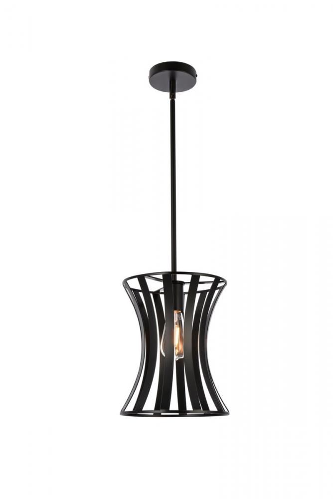 Lily 1 Light Pendant in Black