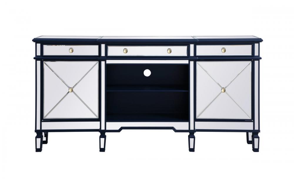 Contempo 72 In. Mirrored Credenza in Blue