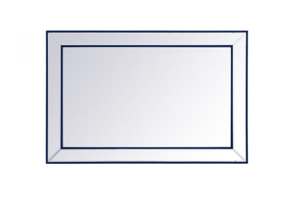 Iris Beaded Mirror 48x32 Inch in Blue