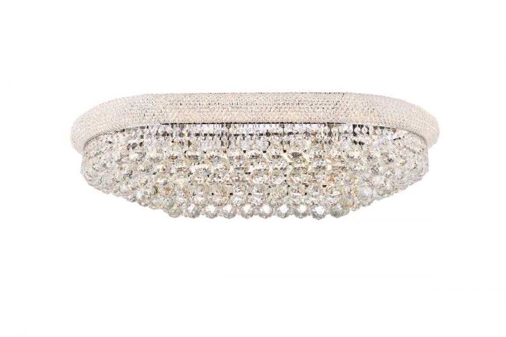 Primo 18 Light Chrome Flush Mount Clear Royal Cut Crystal