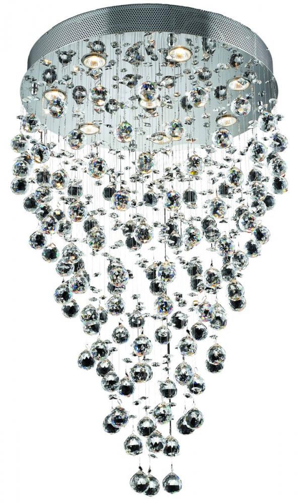 Galaxy 8 Light Chrome Chandelier Clear Royal Cut Crystal