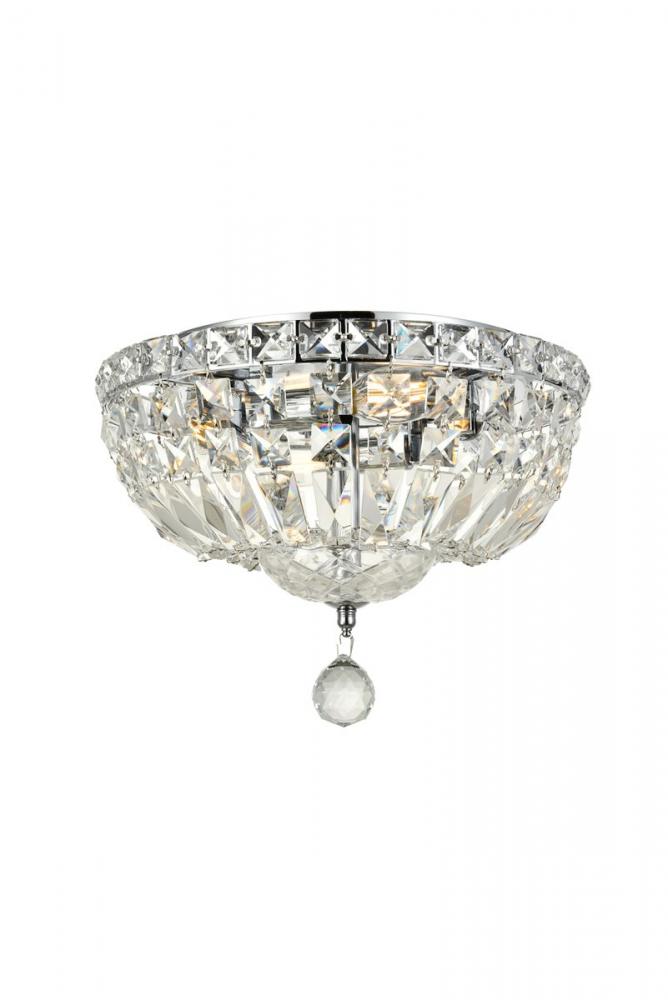 Tranquil 4 Light Chrome Flush Mount Clear Royal Cut Crystal