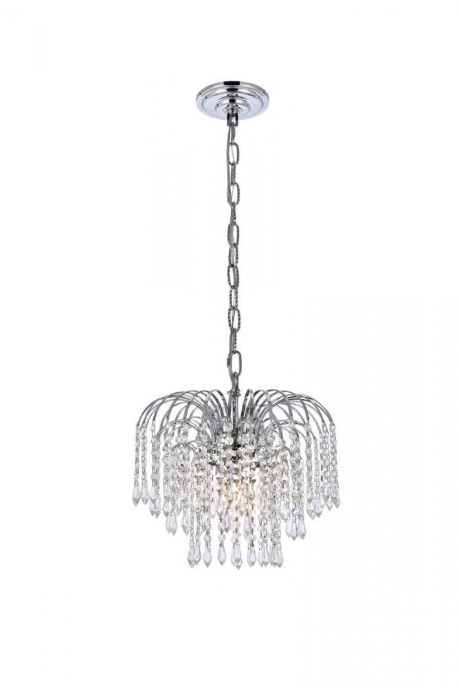 Falls 3 Light Chrome Pendant Clear Royal Cut Crystal