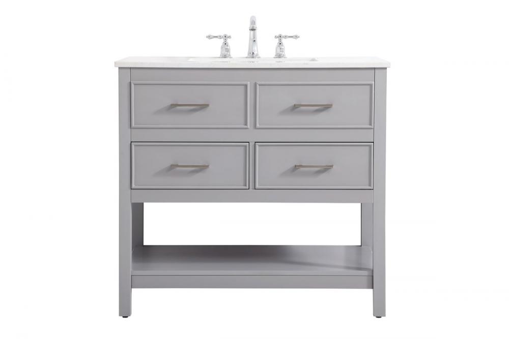 36 Inch Single Bathroom Vanity in Gray