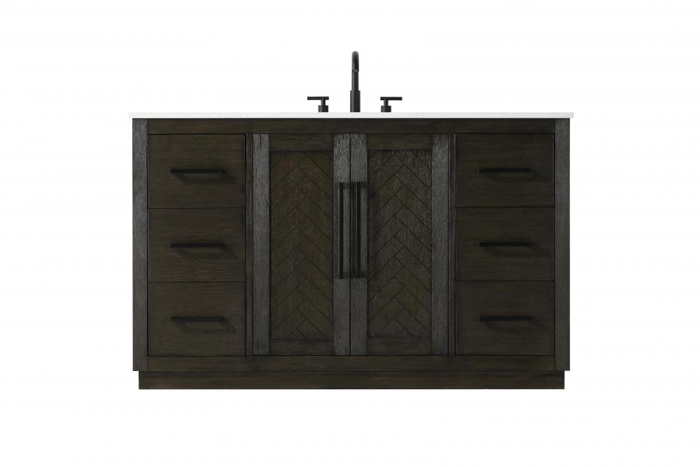 54 inch Single Bathroom Vanity in Chocolate Oak