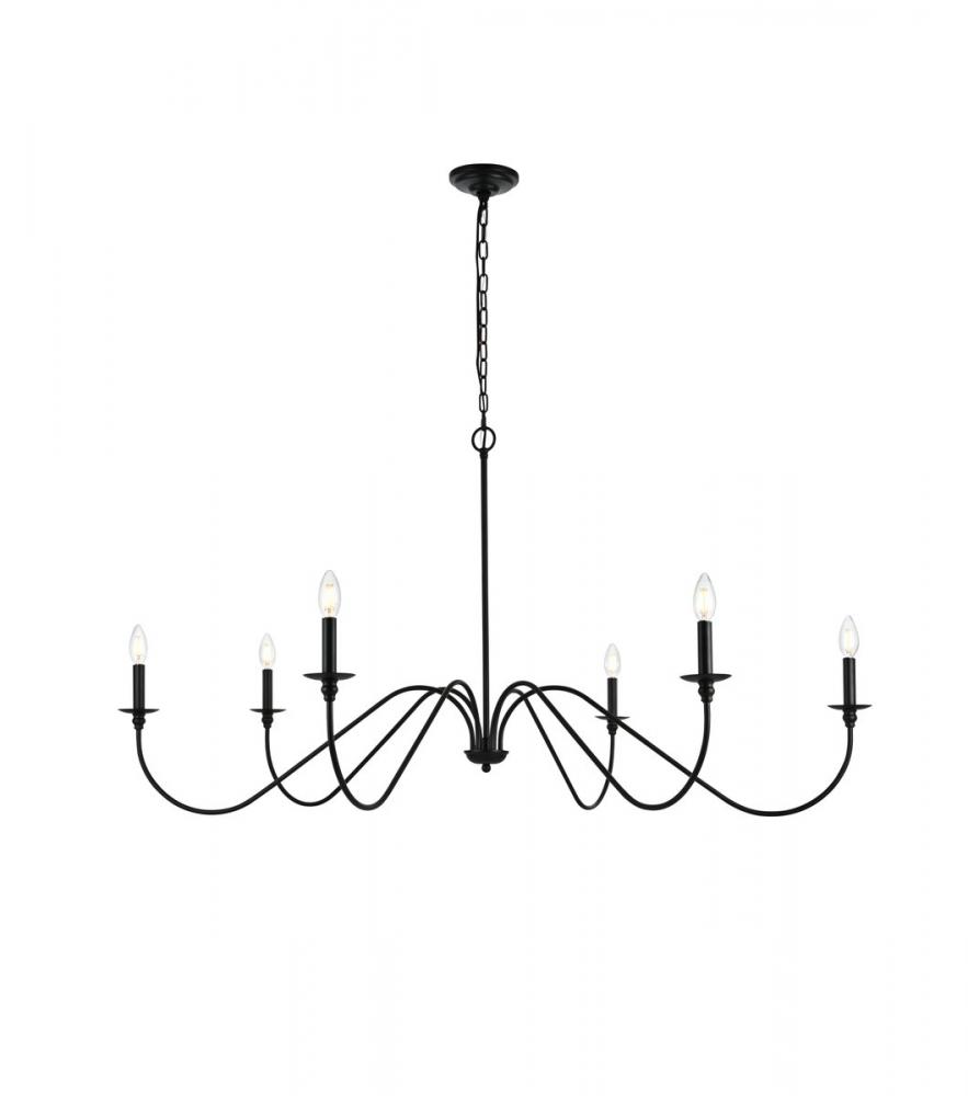 Rohan 54 inch chandelier in Matte Black