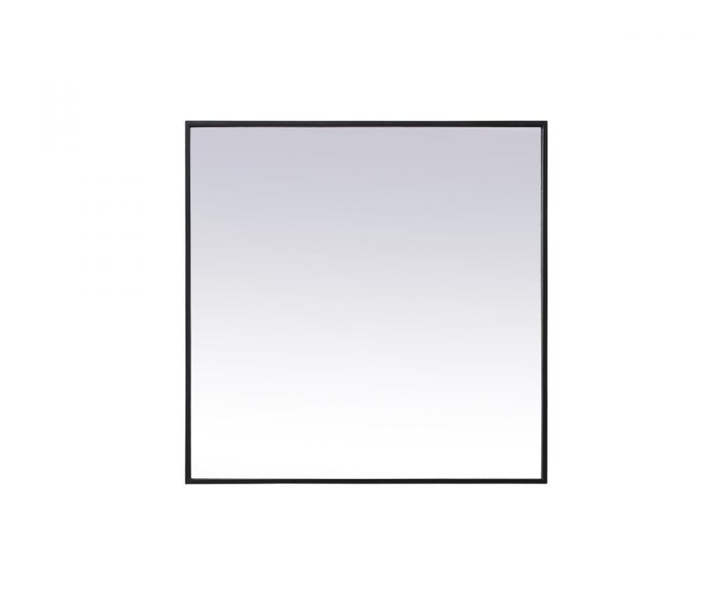 Metal Frame Square Mirror 30 Inch in Black