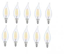 Elegant E12LED106-10PK - LED E12 Candelabra, Flame Tip, 2700k, 300 Degree, Cri80, Es, Ul, 6w, 40w Equivalent, 15000hrs