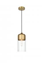 Elegant LD2240SG - Ashwell 5 inch Pendant Clear Shade in Satin Gold