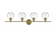 Elegant LD2322SG - Collier 4 Light Satin Gold and Clear Glass Wall Sconce