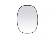 Elegant MR2B3040BLK - Metal Frame Oval Mirror 30x40 Inch in Black