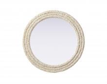 Elegant MR4B30LN - Round Cornhusk Mirror 30x30 in Linen White