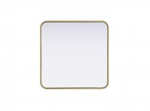 Elegant MR8A2424BRA - Contour Metal Square Mirror 24x24 in Brass