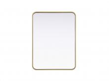 Elegant MR8A2432BRA - Contour Metal Rectangle Mirror 24x32 in Brass