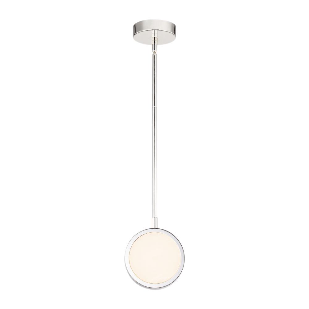 Blanco 6-in Polished Nickel/Alabaster LED Pendant