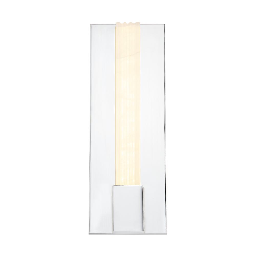 Kismet 14-in Polished Nickel/Alabaster LED Wall/Vanity